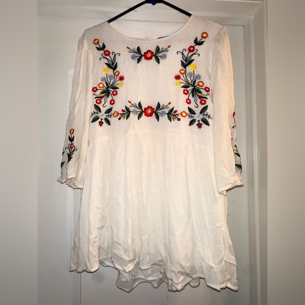 Floral embroidered White dress
